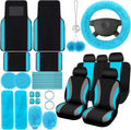Car Seat Cover Full Set 47 Pcs Lake Blue - Plush Interior Upgrade