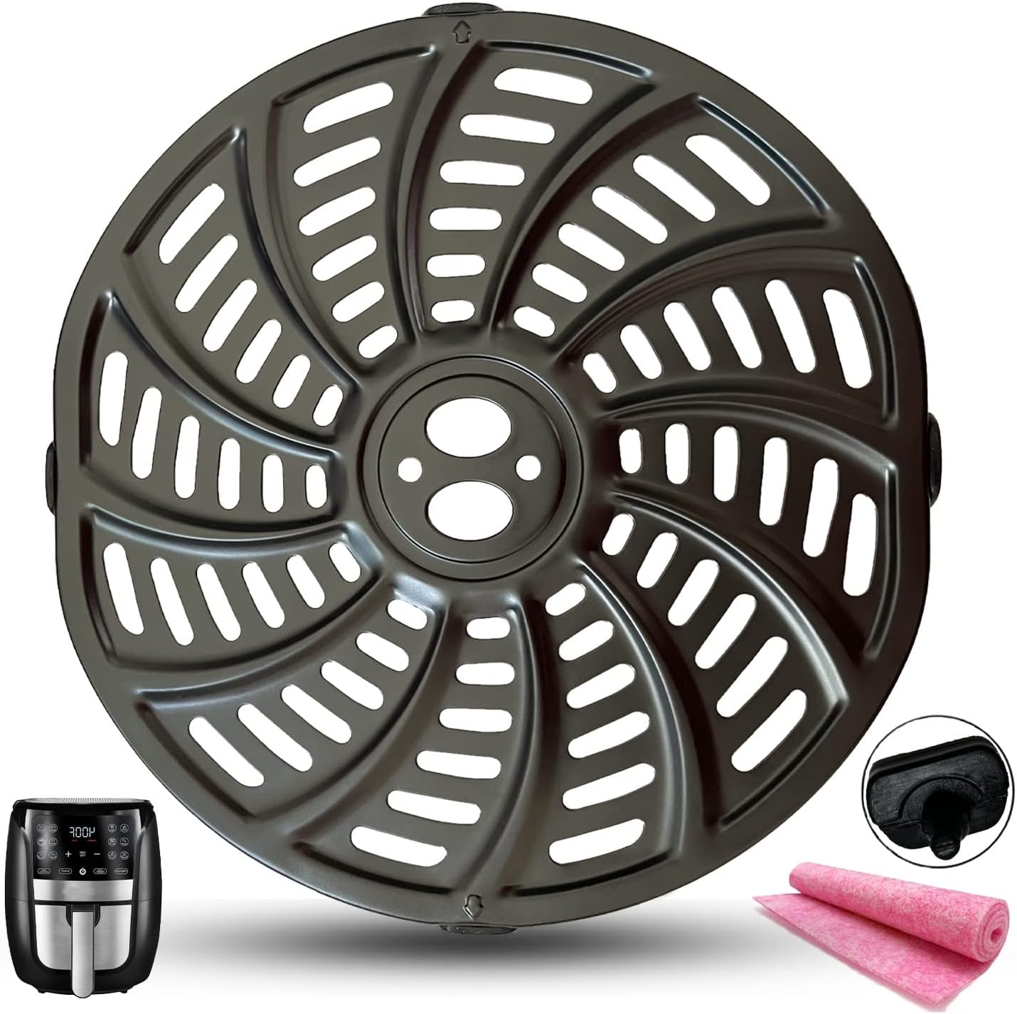 HEISENLIN 6QT Air Fryer Crisper Tray - Upgraded Nonstick Grill Plate