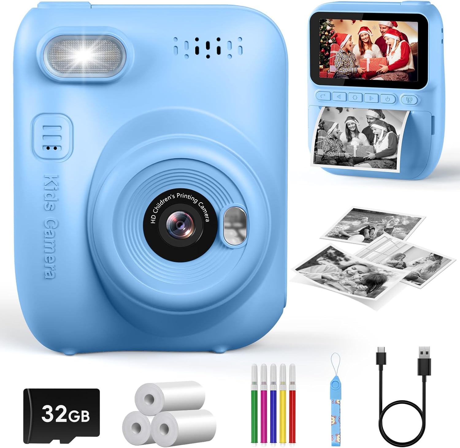 Kids Instant Print Camera with 3.0-Inch HD Screen for Fun