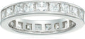 Platinum-Plated Sterling Silver All-Around Cubic Zirconia Band