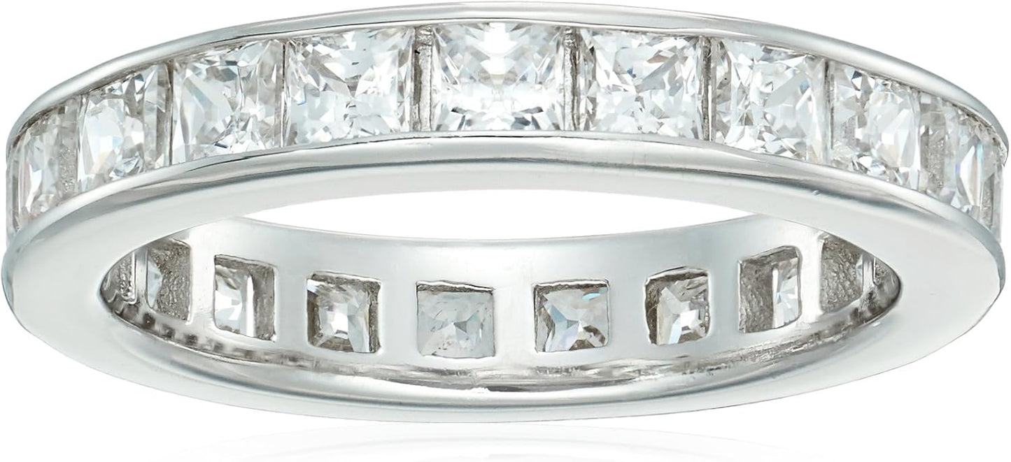 Platinum-Plated Sterling Silver Infinite Elements Band Ring