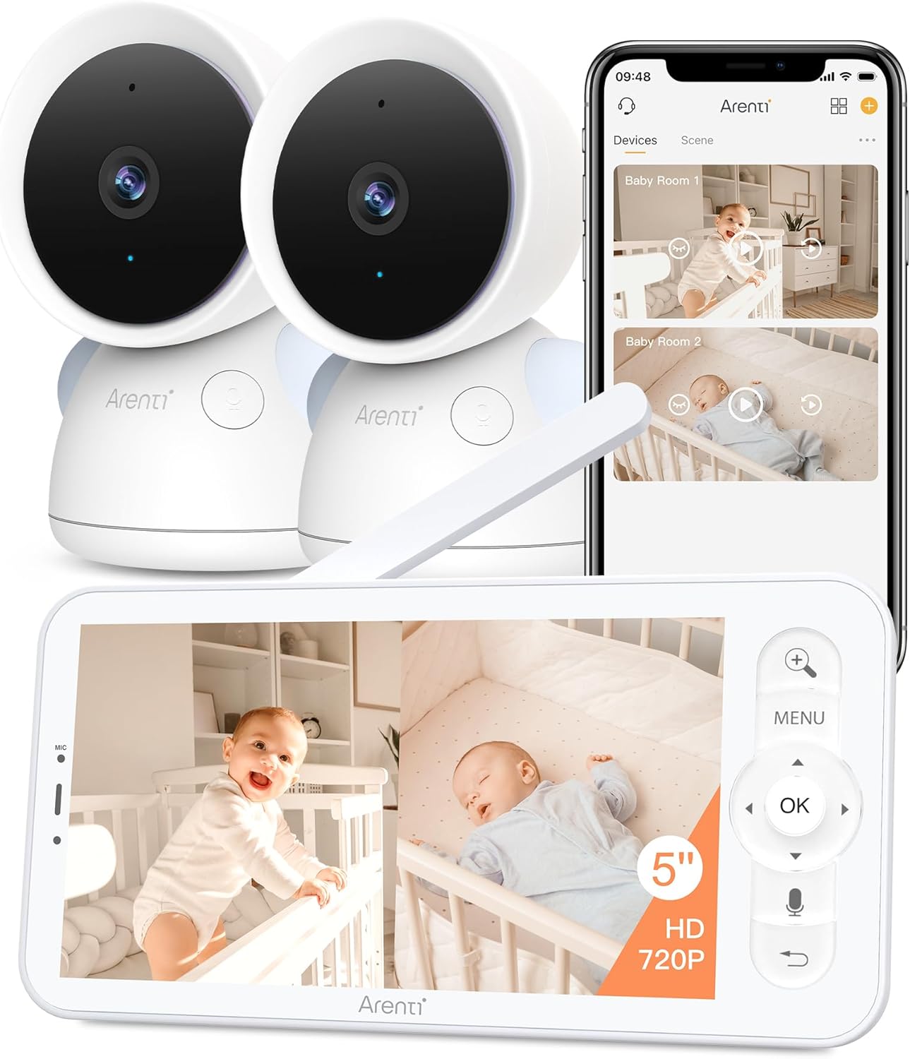 ARENTI 3MP Baby Monitor: Dual Camera, Smart Features