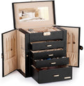 Homde Christmas Gifts Synthetic Leather Huge Jewelry Box Mirrored