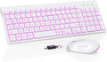 Wireless Keyboard and Mouse Combo Backlit - Compact Quiet Rechargeable