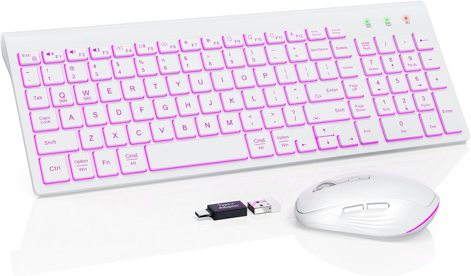 SABLUTE Wireless Keyboard and Mouse Combo with Backlit RGB