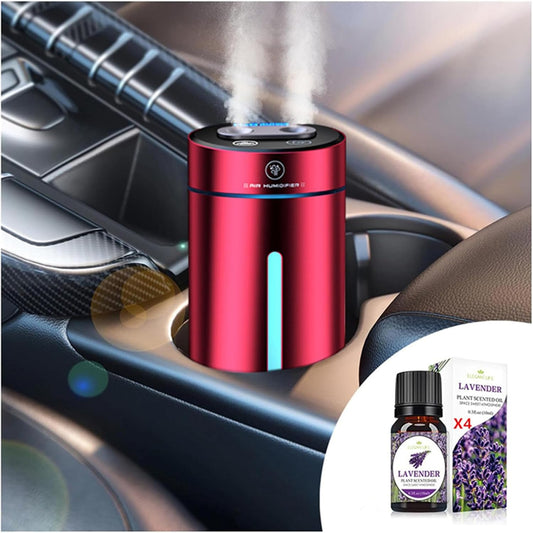 Rechargeable Ultrasonic Car Air Freshener Set - French Natural Fragrance