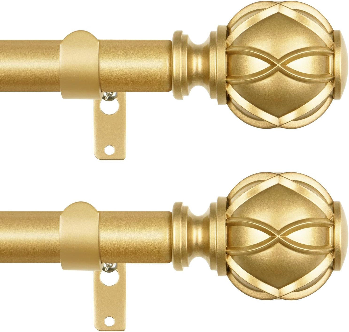 Adjustable Curtain Rods for Windows 48 to 84 Inch, Antique Gold
