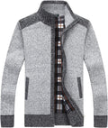 Yeokou Men's Casual Slim Full Zip Thick Knitted Cardigan Sweaters Long