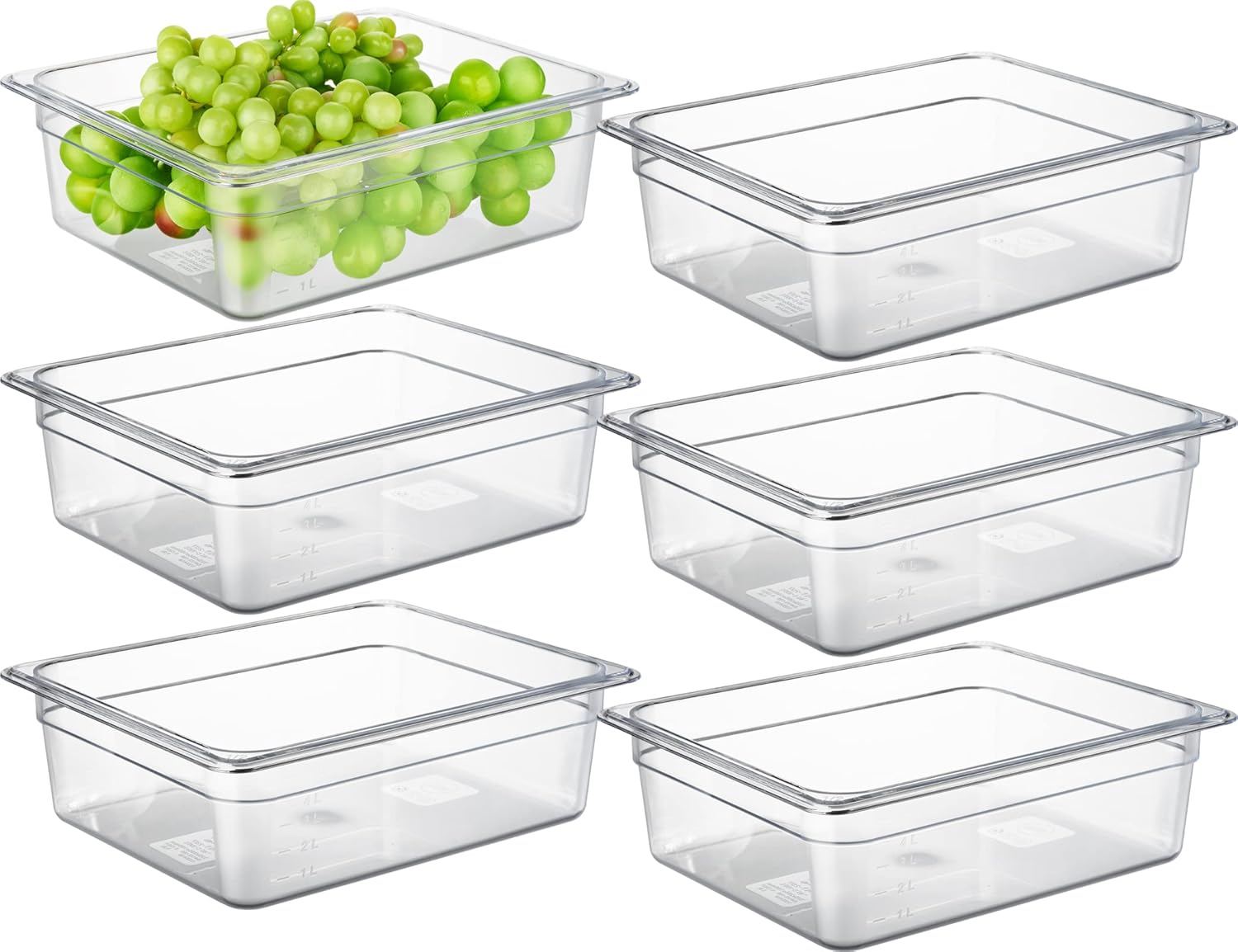CURTA 6 Pack NSF Food Pans for Commercial Kitchens and Cafes