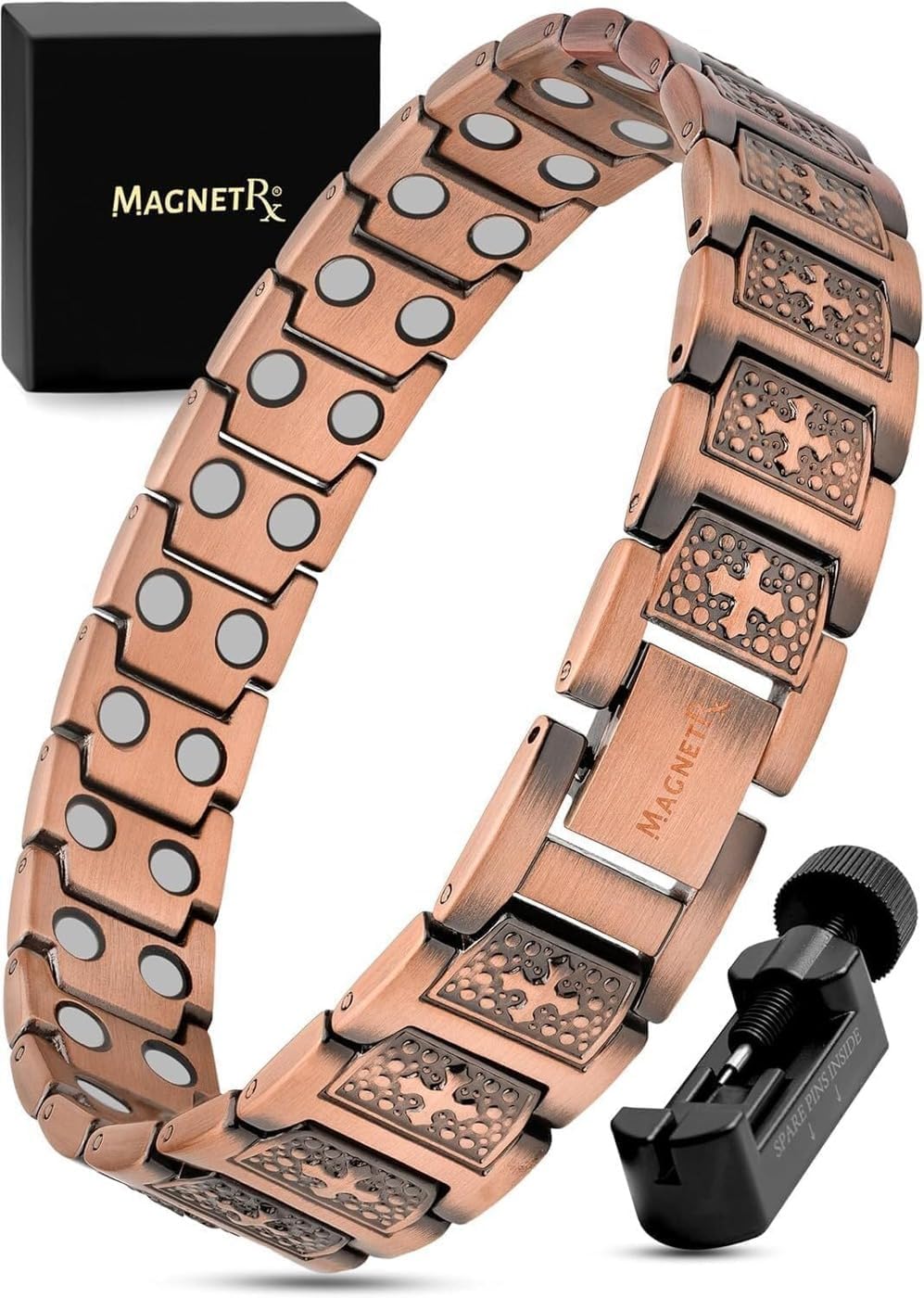 MagnetRX Copper Cross Bracelet for Men with Ultra Strength
