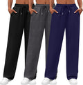 3 Pack Women's Wide Leg Sweatpants with Pockets - High Waisted Cozy