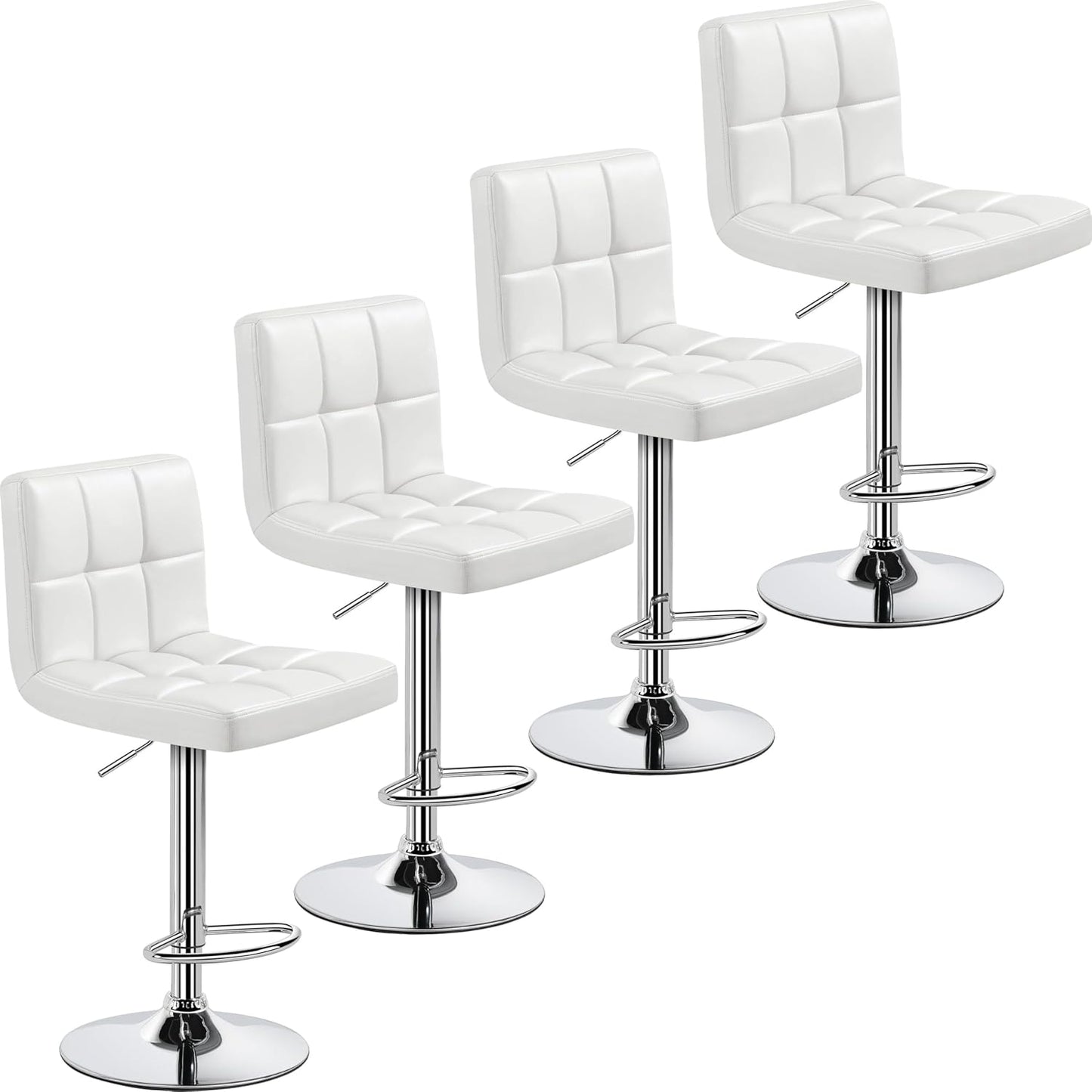 Yaheetech Bar Stools Set of 4 with Adjustable Height and Swivel