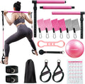 Pilates Bar Kit for Women with 3 Resistance Band Sets - Portable