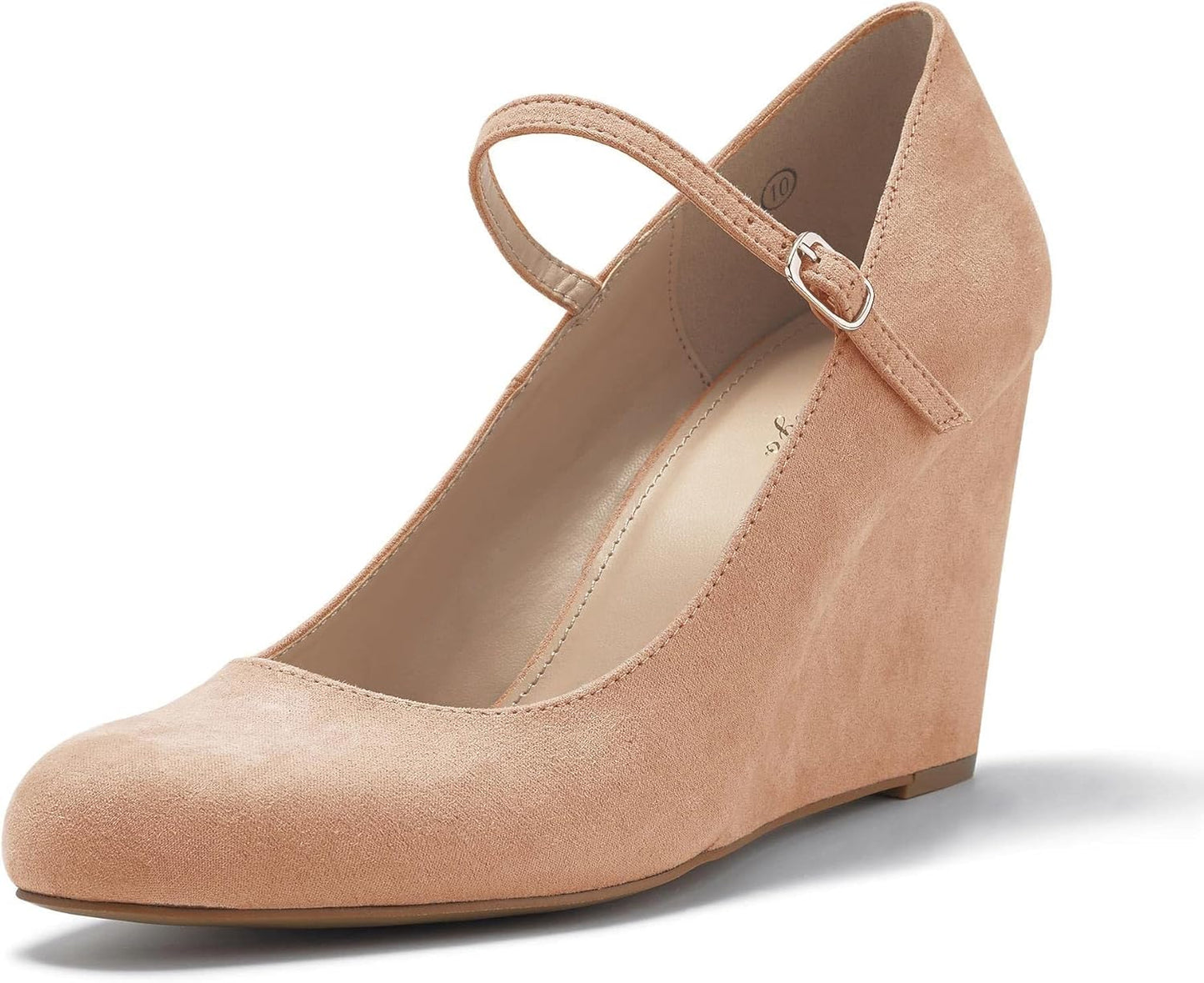 Coutgo Womens Wedge Pumps Dressy Mary Jane Shoes for Comfort