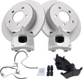TRQ Rear Brake Pad & Rotor Kit Semi-Metallic Premium G-Coated
