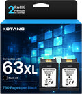 63XL Ink Cartridges Replacement for HP 63 Black 2-Pack - Reliable High