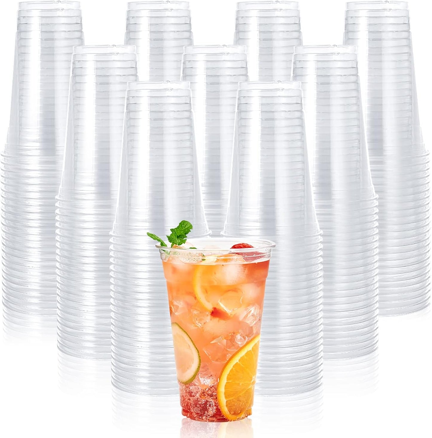 20 oz Clear Plastic Cups - Perfect for Cold Drinks and Parties
