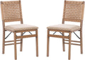 Set of 2 Linon Natural Folding Chairs - Stylish Comfort!