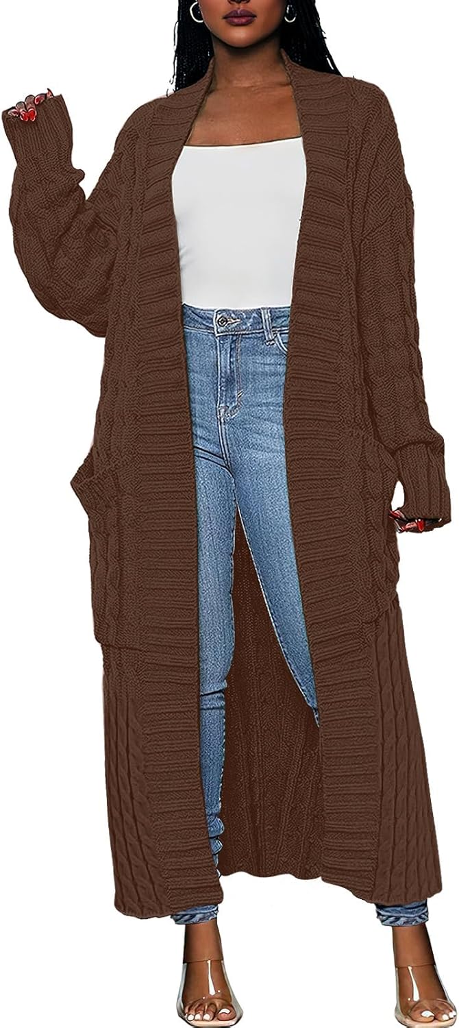 Caracilia Womens Long Cardigan Sweaters for Cozy Fall Style