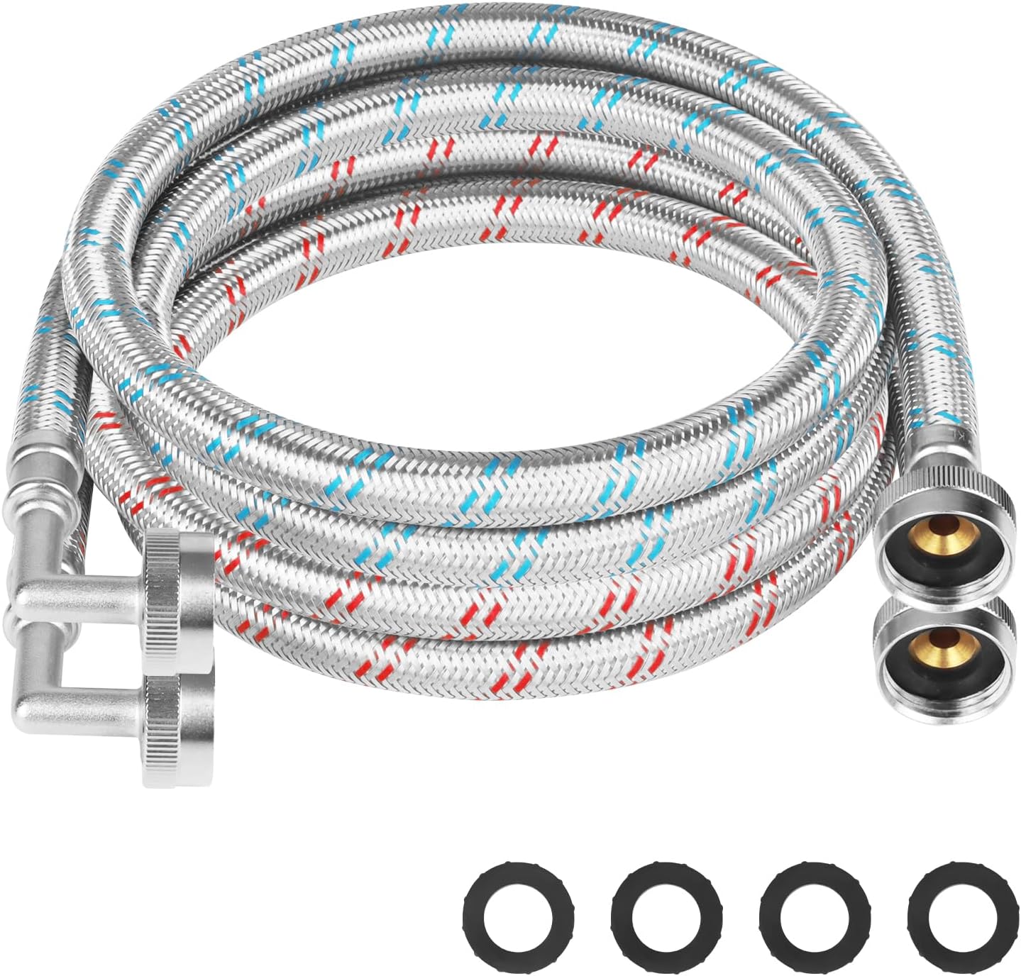 KEOKLE 90 Degree Stainless Hoses 2-Pack - Universal Fit