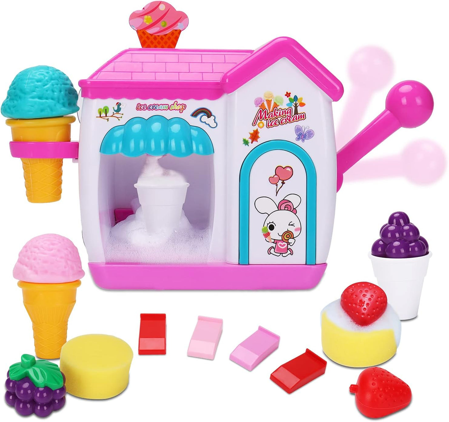 Interactive Foam Ice Cream Bath Toy Set for Kids 3-8