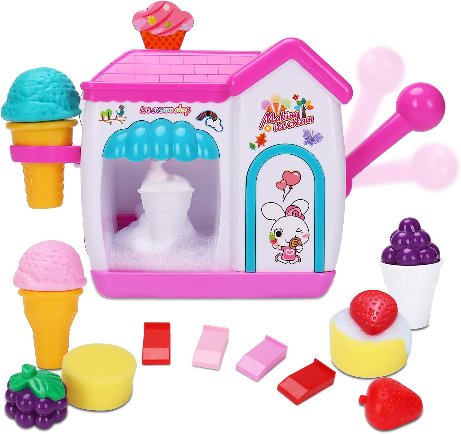 Interactive Foam Ice Cream Bath Toy Set for Kids 3-8