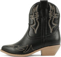 Cowgirl Cowboy Western Stitched Ankle Boots Pointed