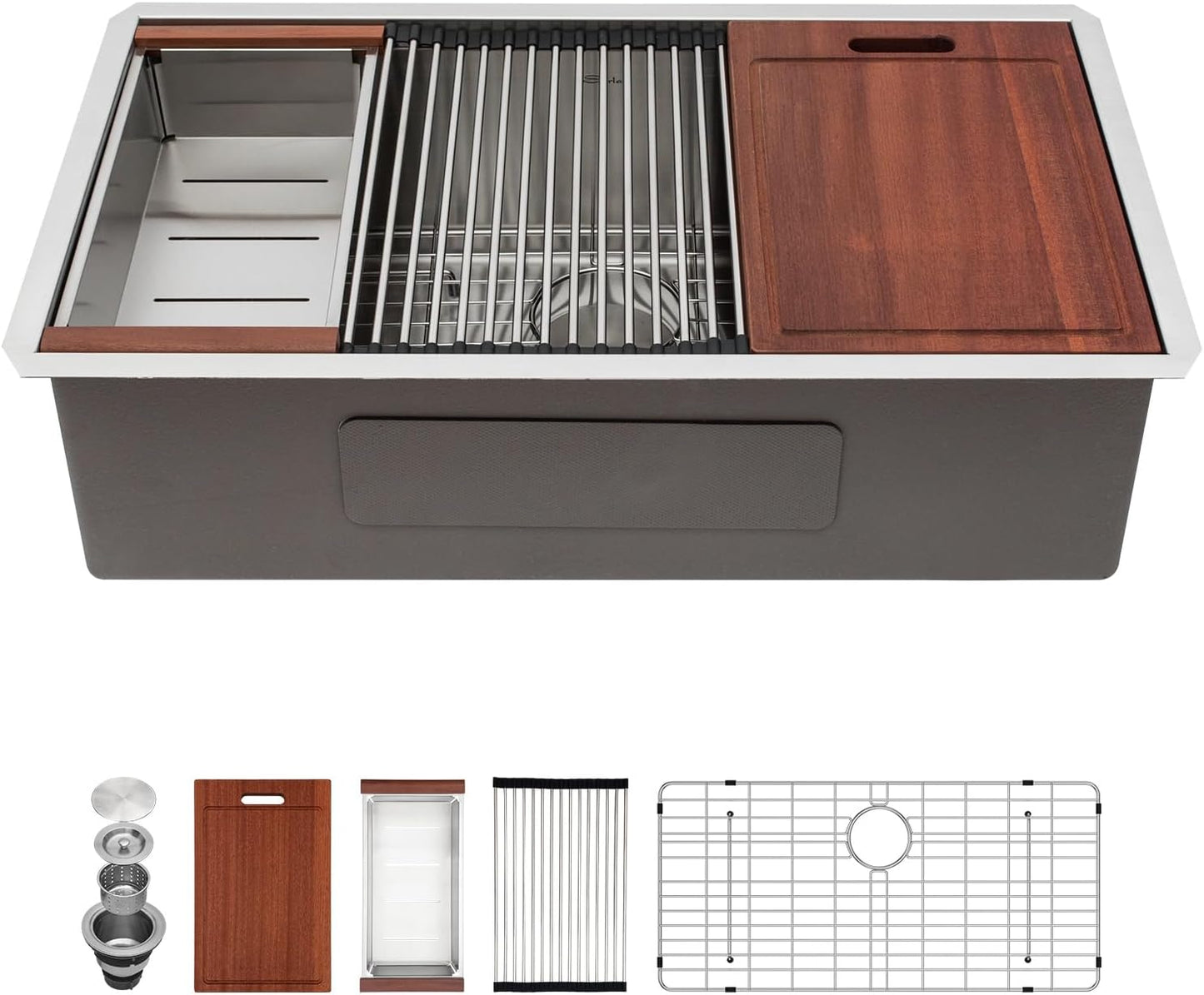 Sarlai 33 Undermount Kitchen Sink - Deep Single Bowl Design