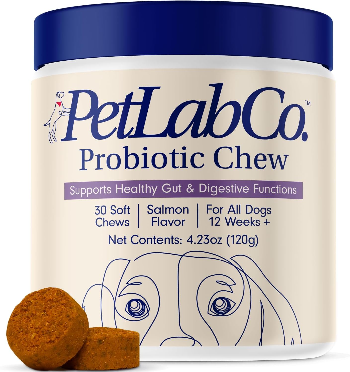 PetLab Co. Probiotics for Dogs - Salmon Flavor Soft Chews