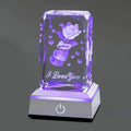 hochance 3D Ring & Rose Crystal Night Lamp with Multicolor LED