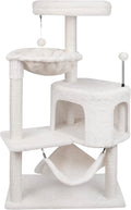 YUNIQUE 39.4 in Cat Tree with Condo and Big Hammock - Stable Play