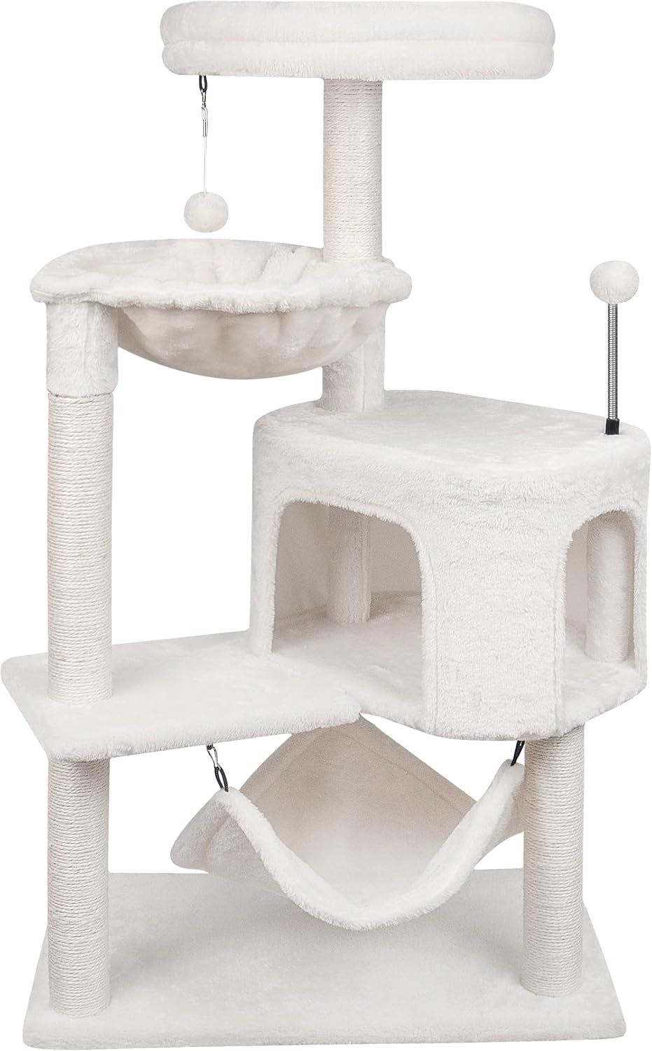 YUNIQUE Cat Tree with Condo and Big Hammock for Cats
