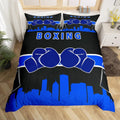 Boxing Sports Comforter Cover Set for Kids Teens Adults - Navy Blue