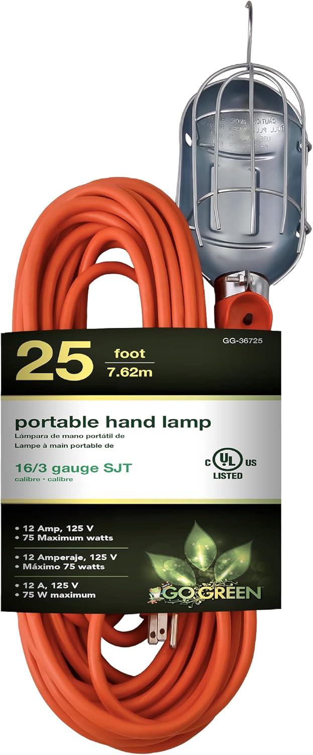 Go Green Power 25ft Portable Hand Lamp for Projects