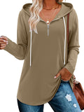 BETTE BOUTIK Womens Quarter Zip Tunic Hoodie Pullover - Comfortable 5%