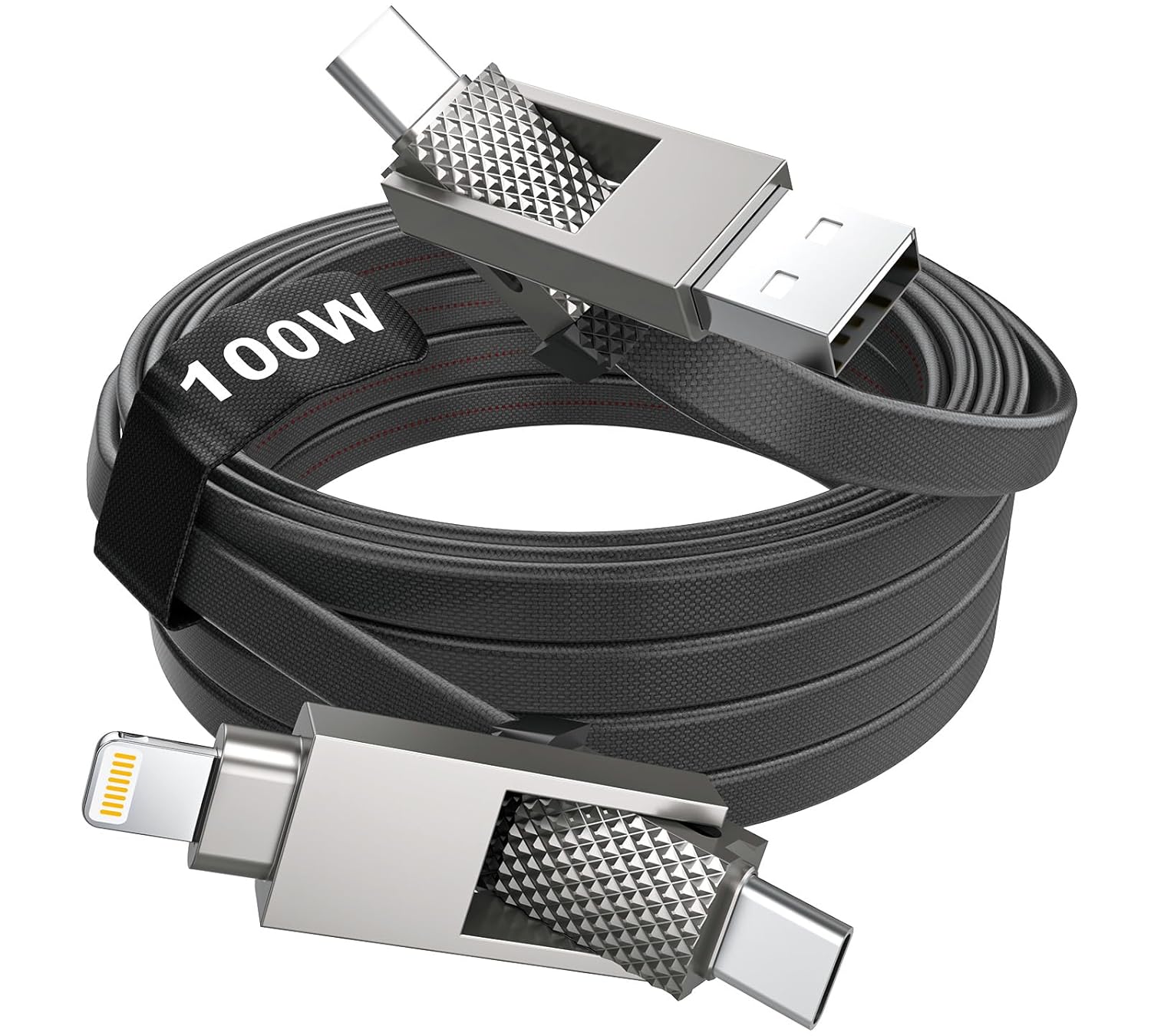 10FT 4-in-1 100W Fast Charging Cable - Multi-Device Power!