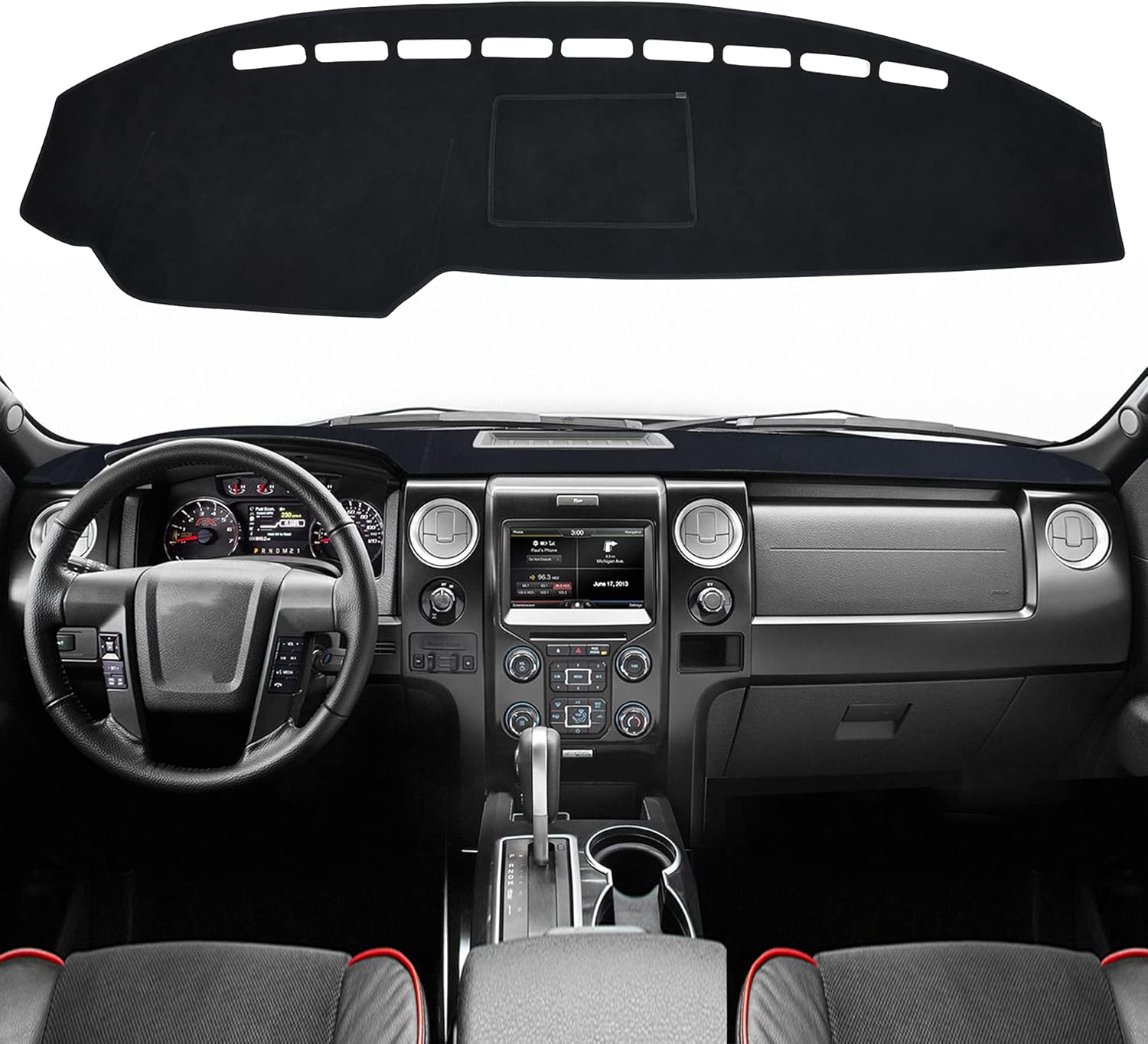 SPEEDWOW Dashboard Cover Mat for F150 Raptor 2009-2014 Models