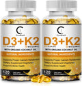 Vitamin D3 5000 IU with K2 MK-7 200 mcg - 120ct x2 Pack