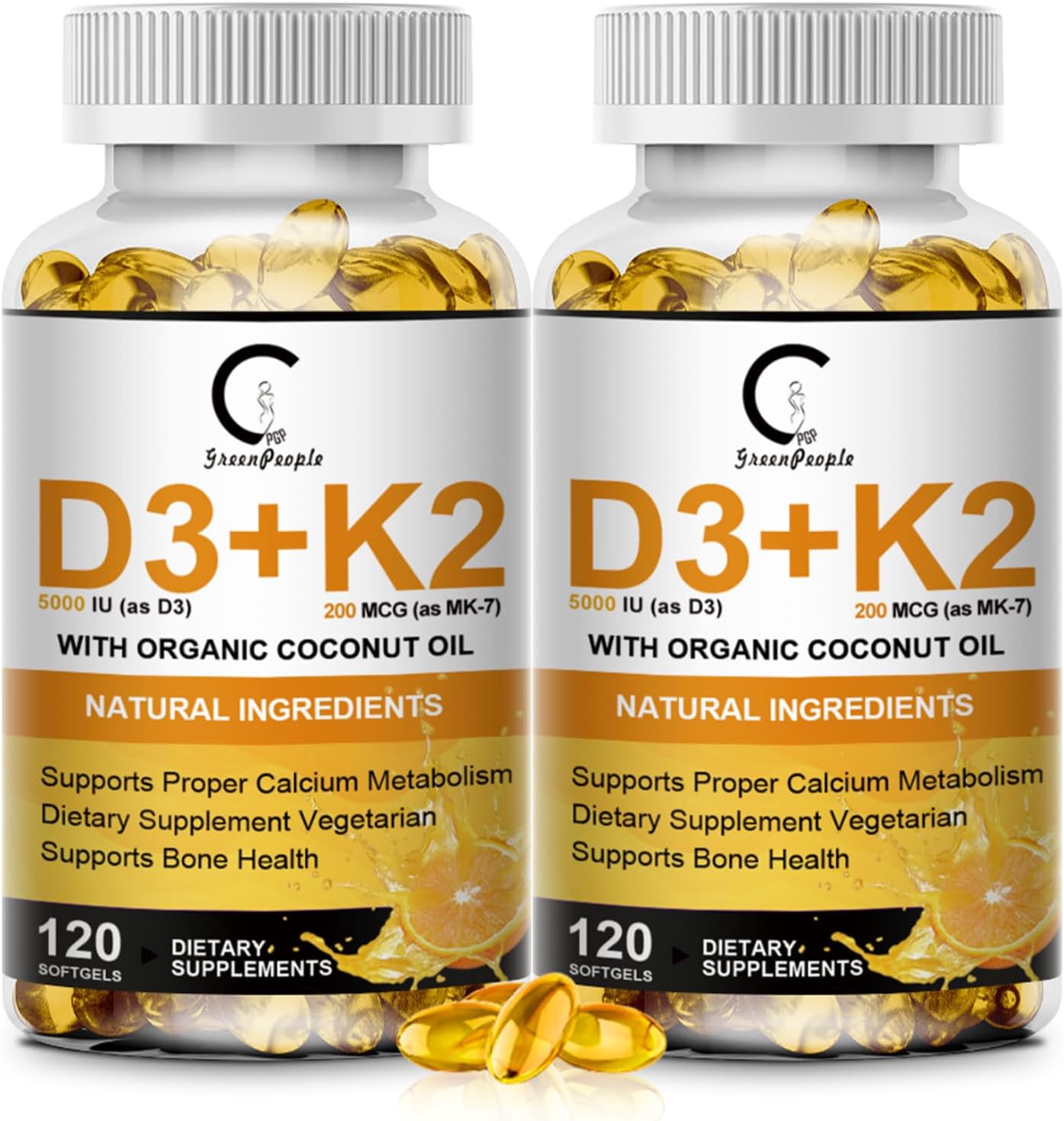 Vitamin D3 K2 Supplement for Bone and Immune Health Support