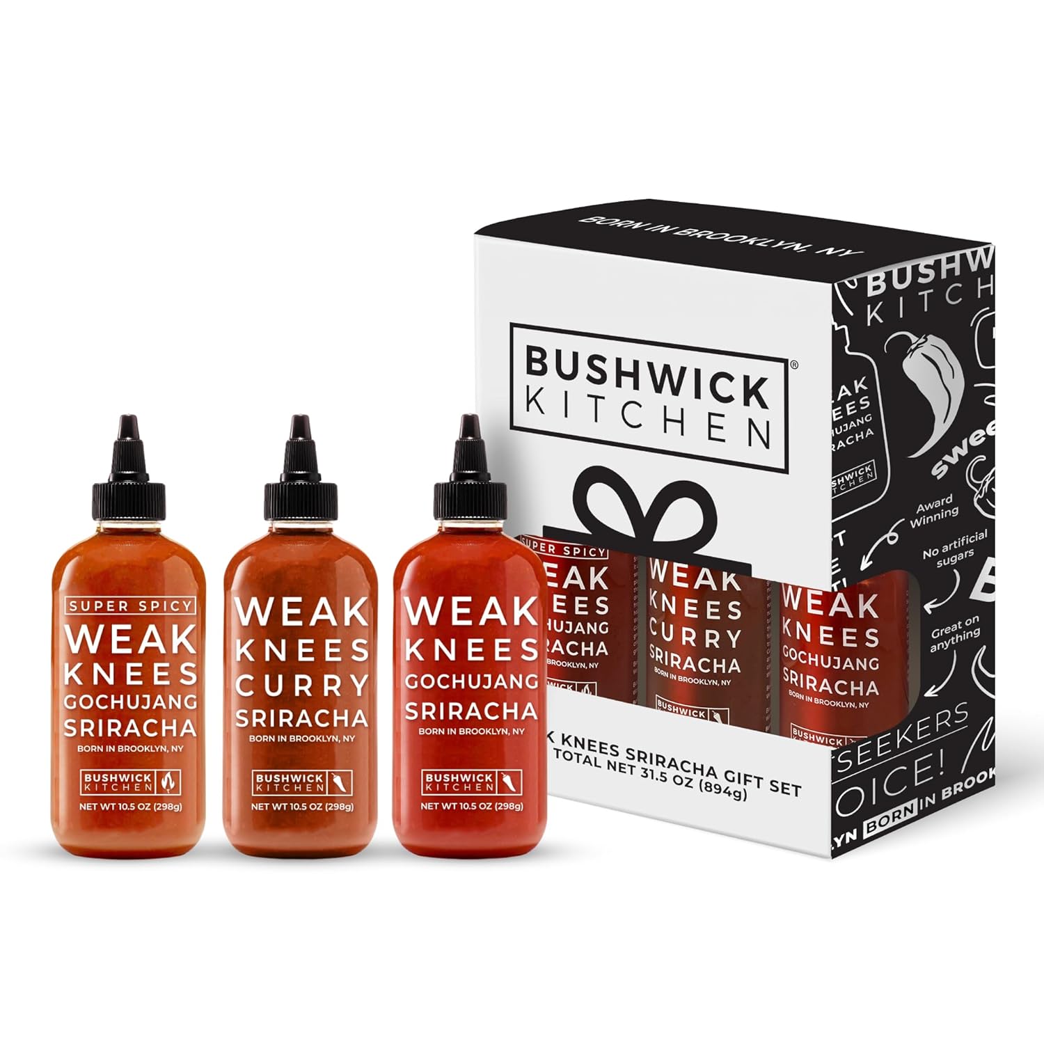 Bushwick Kitchen Sriracha Sampler Gift Box for Spice Lovers