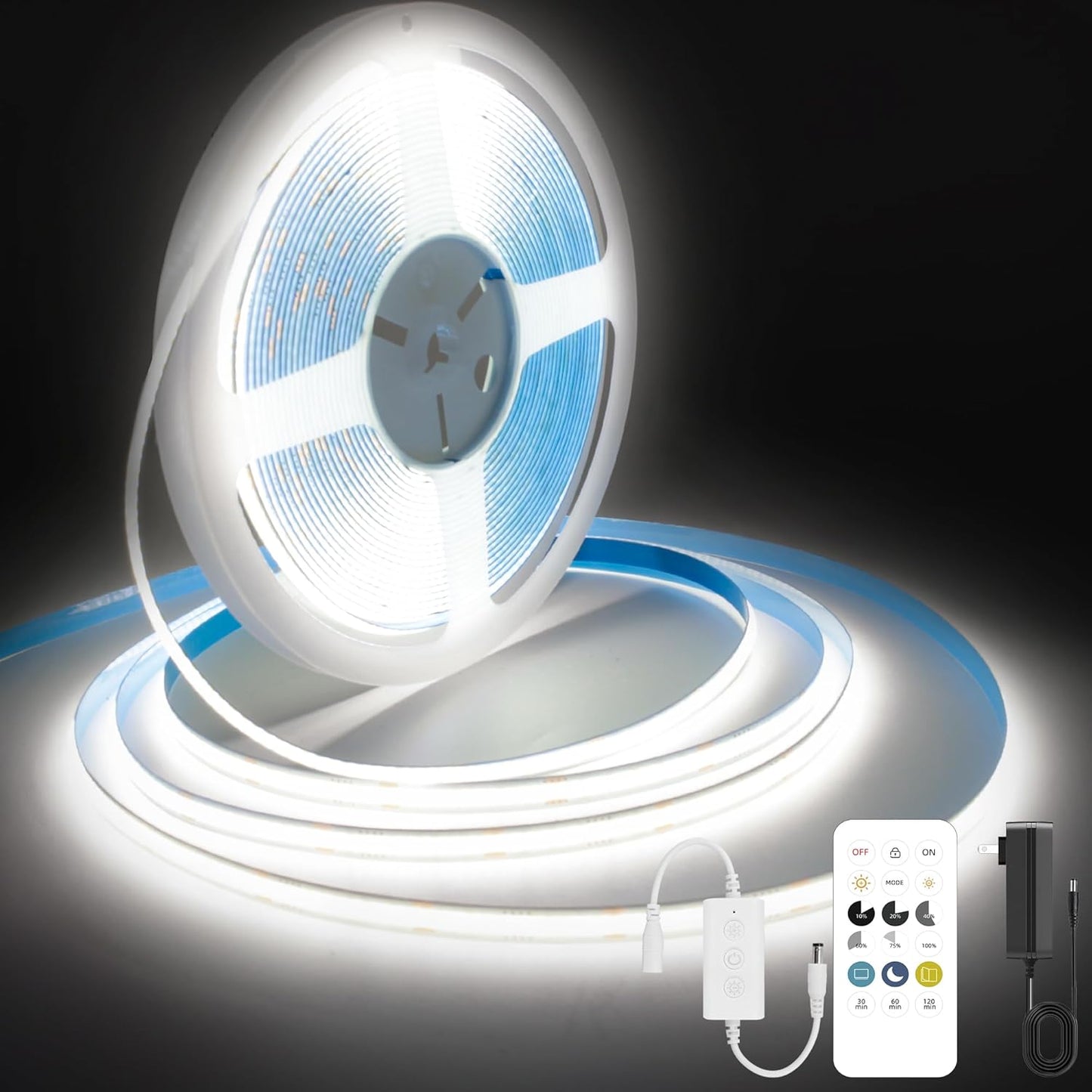 COB LED Strip Lights Dimmable 24V with Remote and App Control