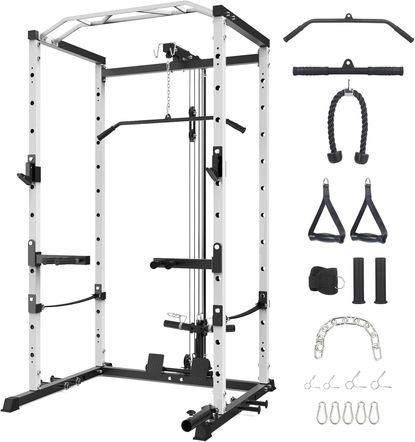 STMHOM Power Cage: 1600lbs Capacity & Cable Pulley System