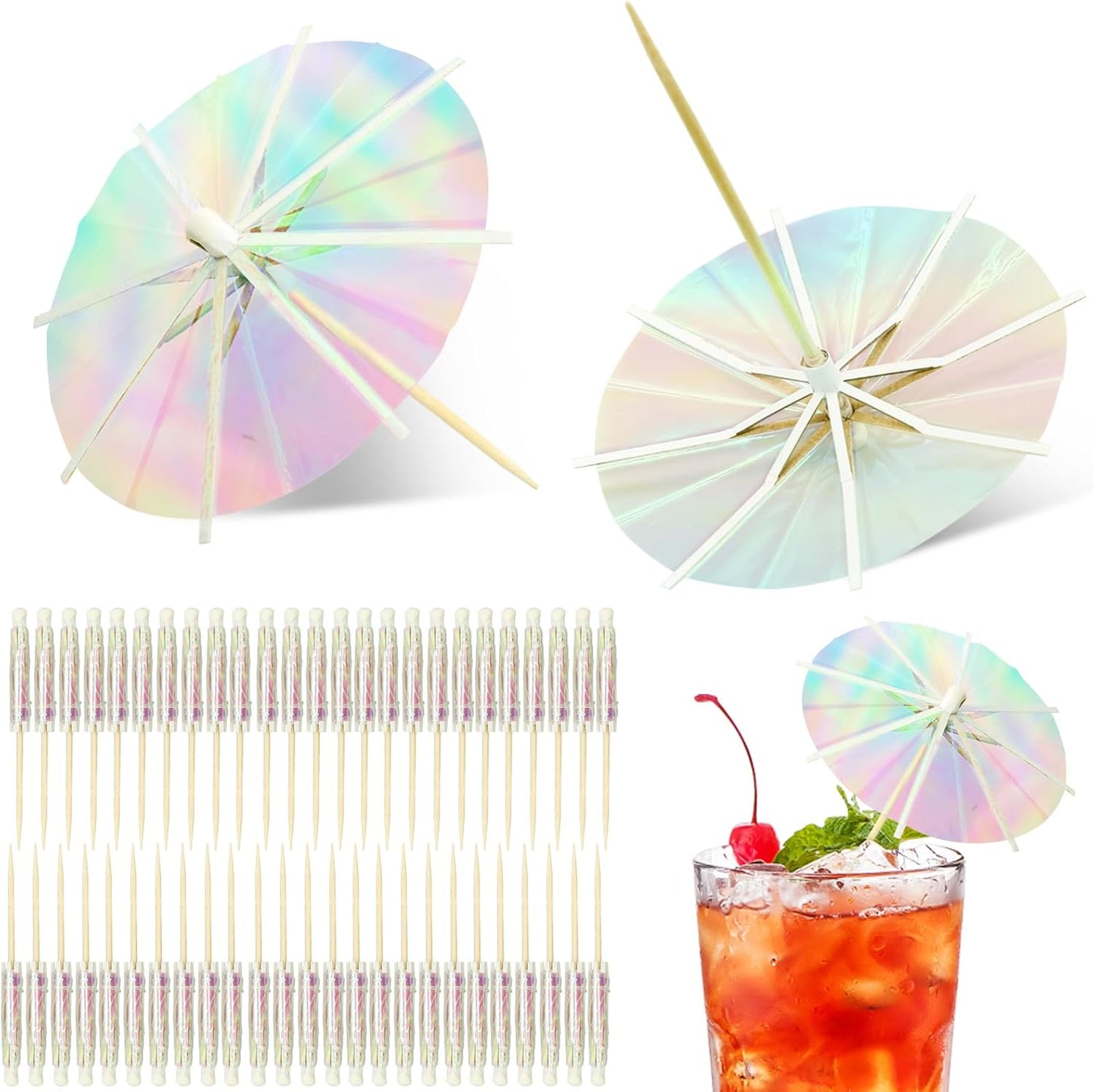 Fluorescent Drink Umbrella Picks - Party Decoration Must-Have!
