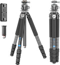 WEYLLAN UX7 Carbon Fiber Tripod with 44mm Ball Head - Sturdy Travel