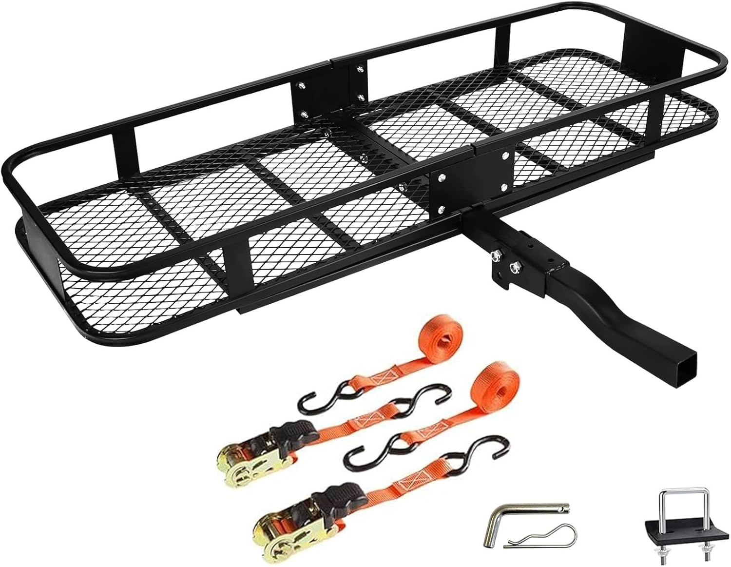 Folding Hitch Mount Cargo Carrier Basket for 2in Receivers