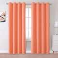 DUALIFE Coral Curtains 84 in Burnt Coral - Room Darkening Drapes