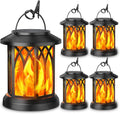 KOOPER 4 Pack Solar Lantern Outdoor Lights - Flickering Flame Ambiance