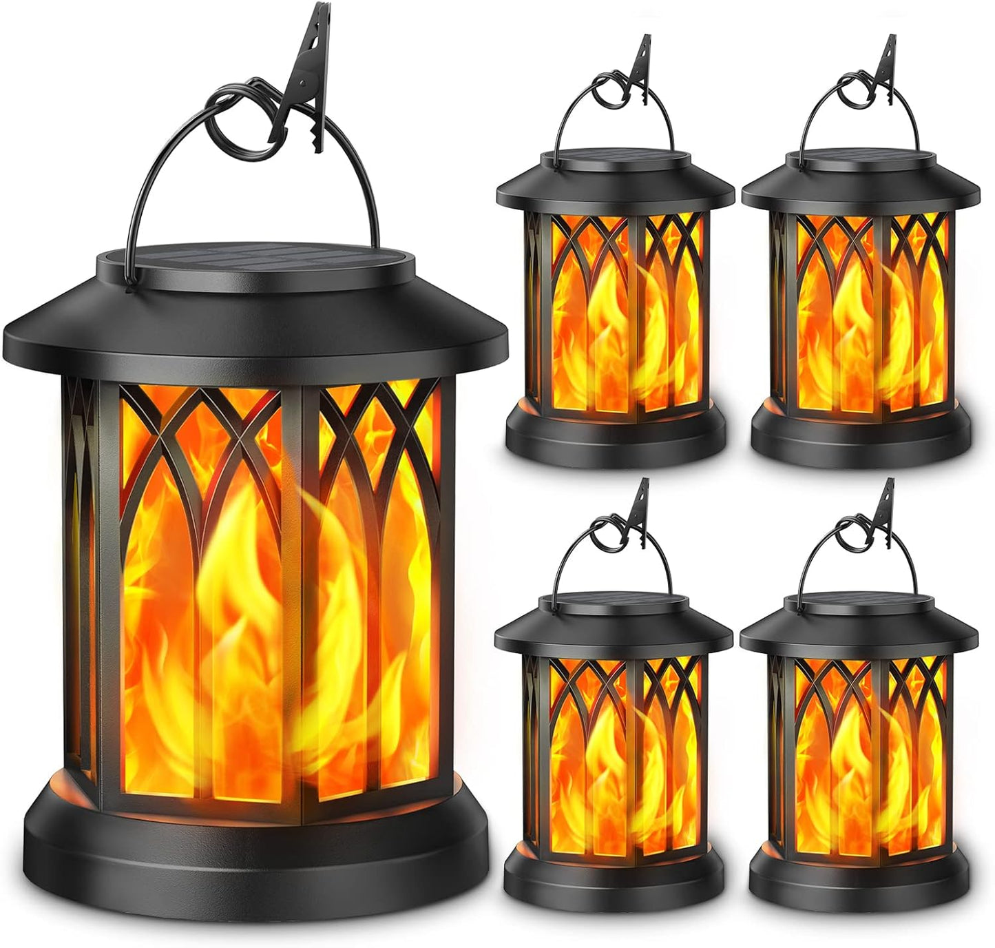 Flickering Flame Solar Lanterns for Outdoor Decor by KOOPER