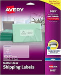 Avery Printable Shipping Labels 2in x 4in Matte Clear - Reliable Feed