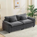 86in Modular Sectional Sofa with Ottoman - Comfy Cloud Couch